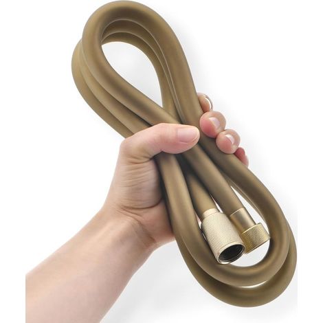 1,5 m langer, verwicklungsfreier, geflochtener Nylon-Duschschlauch, anthrazitgrau, großes Fassungsvermögen, Badezimmer (1/5)