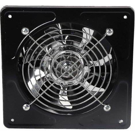 Ventilateur extracteur d'air mural 6 pouces, diamètre de perçage 150 mm, 40 W, pour cuisine et salle de bain (noir) (1/5)