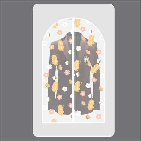 Sacs à Vêtements Suspendus clairs, Housse de vêtement Anti-Mites Anti-poussière pour Robe Pardessus de Costume Fleur /Papillon(60x140cm-Fleur),5pcs (1/3)