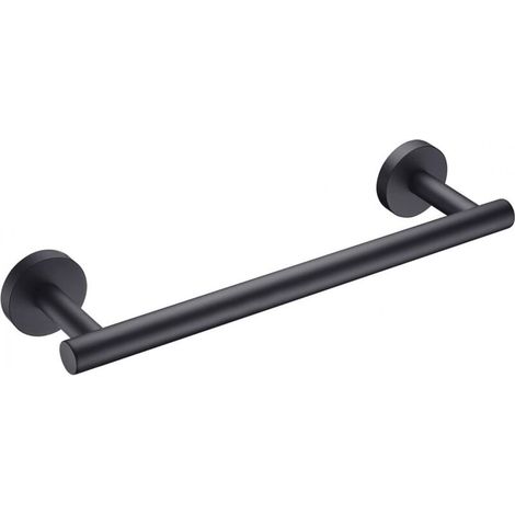 Porte-serviettes en acier inoxydable, adapté au montage mural de salle de bain ou de cuisine, 40 cm (noir) (1/5)