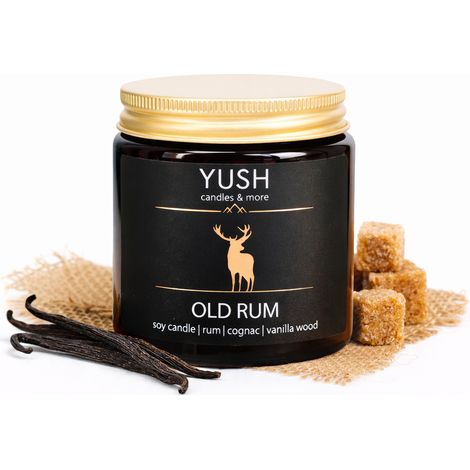 Old Rum – Sojakerze mit Noten von Rum, Cognac und Vanille – lecker – 120 ml (1/3)