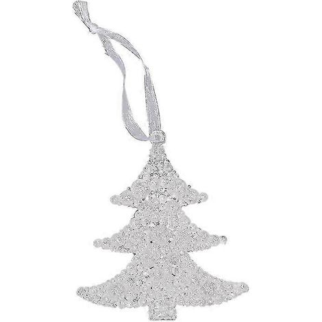 Décorations de Noël transparentes en acrylique pailleté, flocon de neige, pendentif ange et sapin de Noël (1/5)