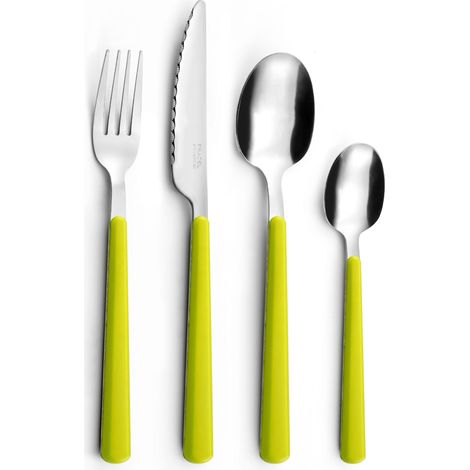 24 couverts Inox Pour 6 personnes, Vert Anis (1/5)
