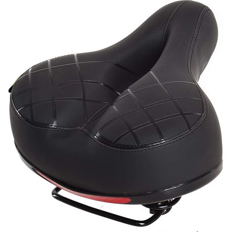 Coussin De Selle Vtt - 25 X 20 Cm - Cuir Pu Noir - Absorption Des Chocs - Confort Ergonomique - 1 Pièce (1/5)
