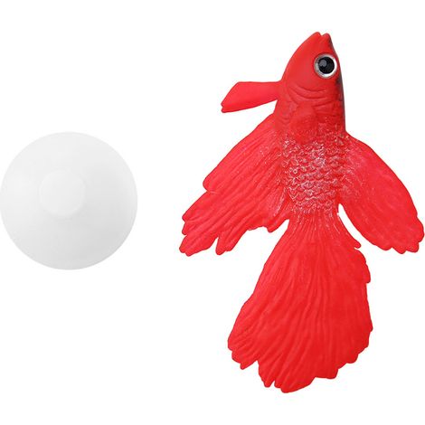 Décoration d'aquarium en Silicone artificiel drôle, petit ornement d'aquarium, Betta rouge
