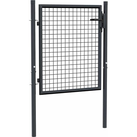 Portail en maille de jardin,Portail de clôture,Portillon de jardin Acier galvanisé 100 x 125 cm Gris CFW89986