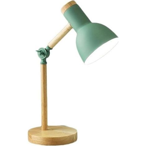 Lampe de table réglable LED E27 verte pour chambre et bureau, protection des yeux (1/5)
