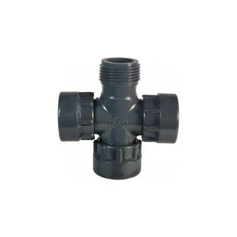DURA Croix union PVC - 1" Mâle x 1" Femelle x 1" Femelle x 1" Femelle