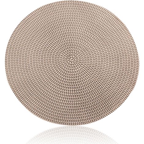 Dessous de verre ronds de 38 cm de diamètre, en PVC écologique, antidérapants, résistants à l'usure et isolants thermiques, couleur or. (1/5)