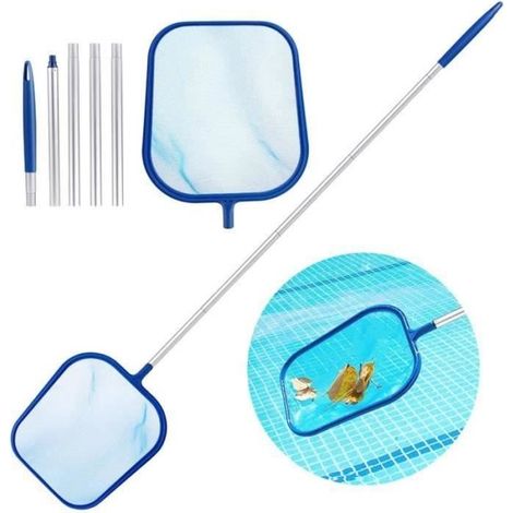 Aiglam Épu ttes de Surface Kits d'entretien de Piscine Solide avec Filet à Mailles de 29cm x 27cm et Manche Alluminum de 120cm 46 (1/4)