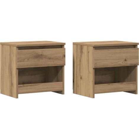 Lot de 2 Tables de chevet,Cabinet de chevet,Table de nuit chêne artisanal 40x30x39 cm CFW183303 (1/5)