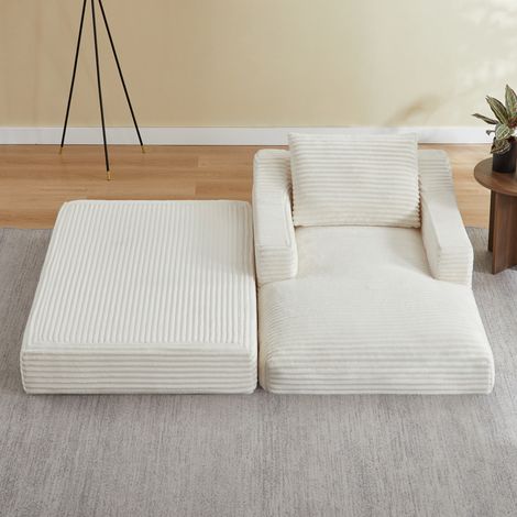 poltrona soggiorno letto design doppio strato bianca HAVRYA (1/5)