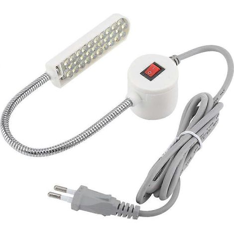 Lampe de travail à col de cygne avec 30 LED et base magnétique pour machine à coudre ou usage domestique (220V) (1/5)
