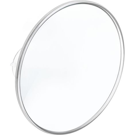 Miroir grossissant 30x, miroir rond de 15 cm (6 pouces) avec 3 ventouses de fixation, idéal pour les voyages (argenté). (1/5)