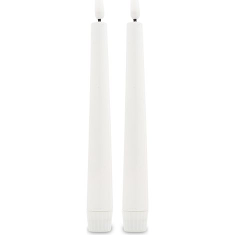 Lot de 2 bougies LED avec minuterie, blanches, 19,5 x 2 x 2 cm (1/5)