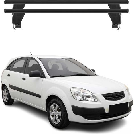 OMAC Dachträger Querträger Alu für Kia Rio II Schrägheck 2005-2011 – Abschließbar – T-Nut – City-Crash-getestet – Max. 50 kg Schwarz (1/5)