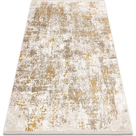 Tappeto moderno DUKE 51546 beige / oro - Vintage strutturata, molto morbida, frange beige 140x190 cm
