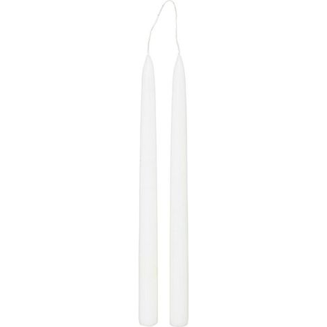 Lot de 2 Bougies Bâton "Hugo" 30cm Blanc (1/2)