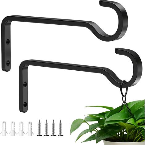 2er-Pack 14,5 cm Wandhaken zum Aufhängen von Pflanzen, Hängepflanzenhalter aus Eisen für Pflanzen im Freien, Laternenhaken (1/5)
