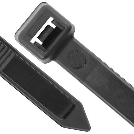 Pv-048-200-p Lot De 100x Collier Serrage Rilsan Arvi Noir 200x4.8mm - Résistant Aux Uv - Polyamide 6.6 (1/4)