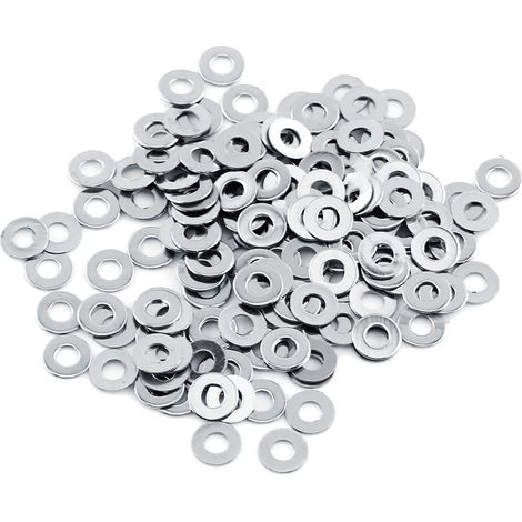 100pcs  304 Stainless Steel  Metric flat Washers Screw Repair Kit Tool M3/M4/M5/M6/M8/M10 (M3)