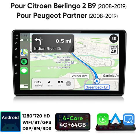 9 pouces Carplay Autoradio pour Citroen Peugeot
2008-2019 Android 64GB JUNSUN (1/5)