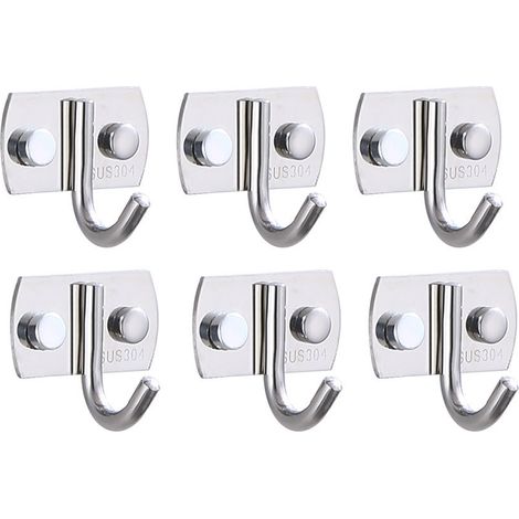 6-teiliges Set einfacher Garderobenhaken, Garderobenhaken ohne Loch, Einzelhaken, Kleiderhaken, Küche/Badezimmer (1/4)