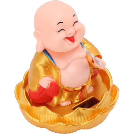 Statue de Bouddha solaire, ornement du char de Maitreya solaire, tête mobile symbolisant la richesse et le bonheur, vêtements dorés (1/5)