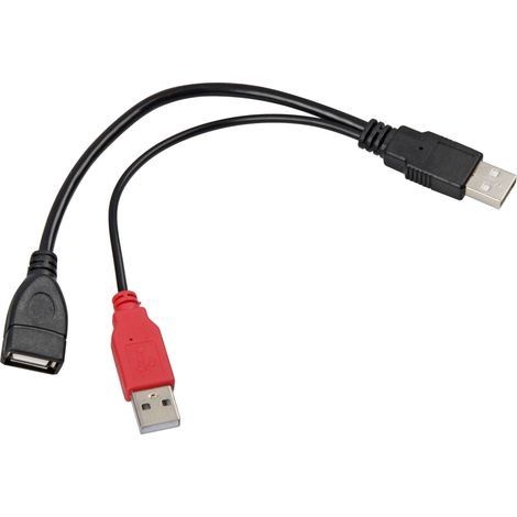 Delock Câble USB USB 2.0 USB-A mâle, USB-A mâle, USB-A femelle 0.20 m noir 65306 (1/4)