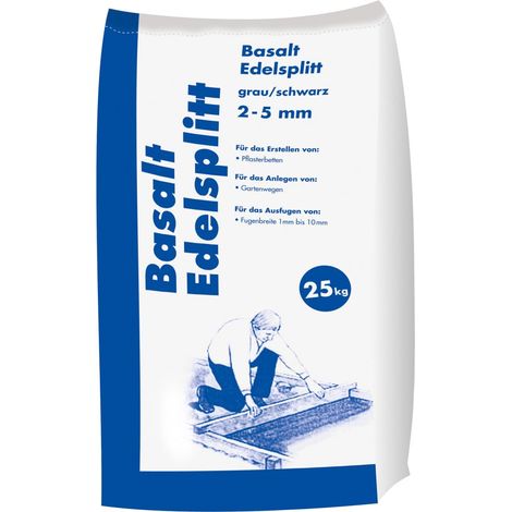 Edelsplitt Basalt 2 - 5 mm grau/schwarz 25 kg Kies & Splitt
