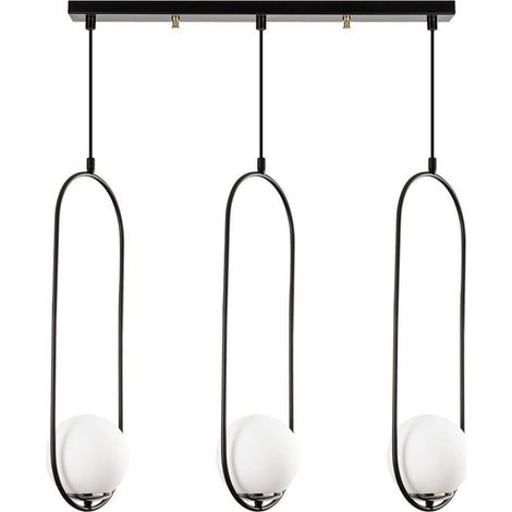 Suspension rectangulaire 3 lampes modèle 7