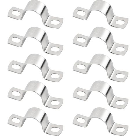 10 Pièce Clips Câble, Collier de Serrage Inox, Fixation Câble électrique, U Collier de Serrage Tuyau Robustes, Convient pour La Fixation de Tuyaux, de Conduites D'eau et de Fils (1/5)