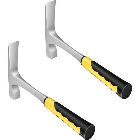 Marteau Géologique Double Tête 16 oz - Lot de 2 Marteaux de Géologue avec Poignée Antidérapante Noire et Jaune - Pour Travaux de Maçonnerie, Exploration Géologique et Sculpture sur Pierre (1/5)