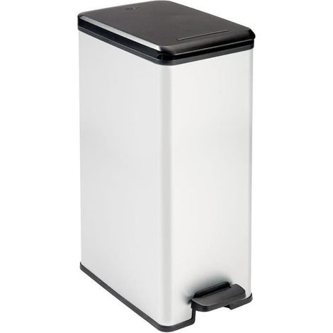 Tretmülleimer - SLIM BIN - 40 L - Metallic Grau - Curver
