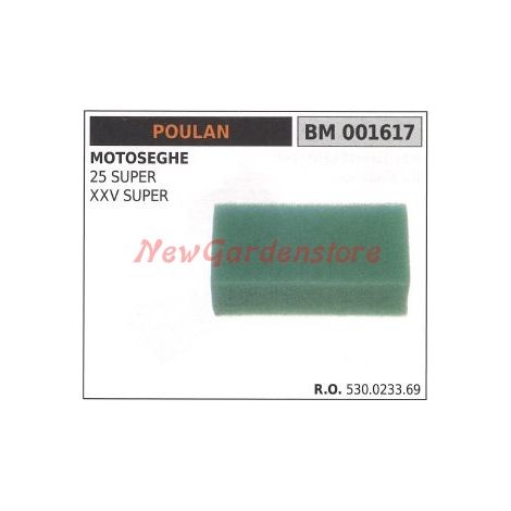 Filtro aria POULAN per motosega 25 SUPER XXV SUPER 001617