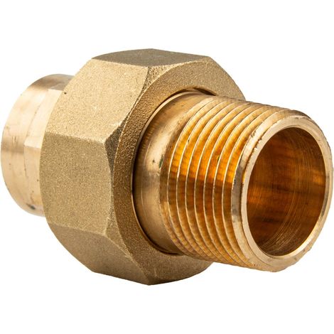 Rotguss-Lötfitting Verschraubung flachdichtend 28 mm x 1 Zoll AG - Typ 4331G, DVGW
