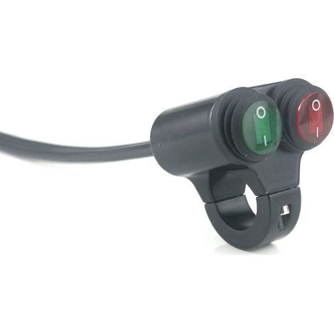 Interrupteur, 22mm 12V Universel Guidon Interrupteur Phare de Frein de Brouillard Lumières Corne Double Bouton de Commande Commutateur (1/5)