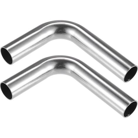 Tuyau Coude Échappement 2pcs Pour Voiture Acier Inox 304 Argent, 0.75" OD, 100mm/4" Et 80mm/3.15" Longueur, Épaisseur 1mm, Universel Pour Voiture Et Camion (1/5)