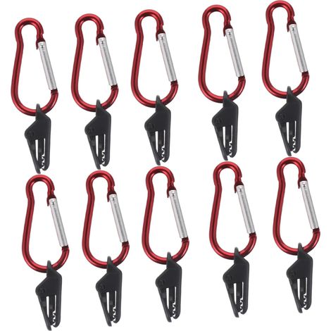 CCYKXA 10 Sets Planenklemmen, Zeltklammern mit Karabiner für Camping-Markisen, Segeltuch, Outdoor-Unterstand, Zubehör (1/5)