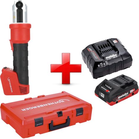 Pressatrice a batteria Rothenberger ROMAX NANO 18 V 34 kN CAS + 1x batteria LiHD 4,0 Ah + caricabatteria + Rocase