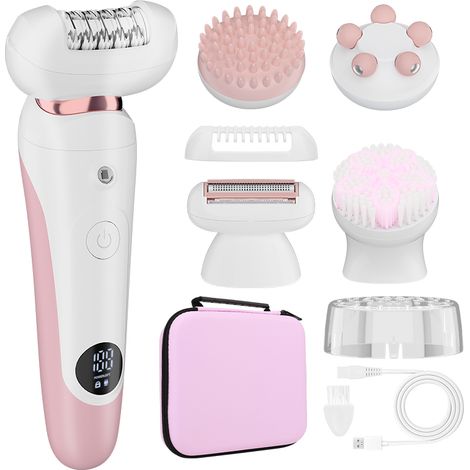 Rasoir électrique 5 en 1 pour femmes : Rasoir électrique rose pour l'épilation.-AquaForge (1/5)