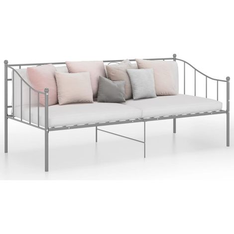 Cadre de canapé-lit Lit simple pour adulte - Gris Métal 90x200 cm BV352484 - BonneVie (1/5)
