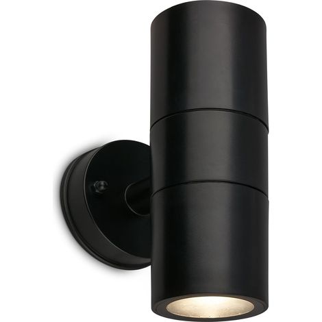 Applique murale extérieure IP54, protection contre les projections d'eau et la poussière, douille GU10, max. 7W, Lampe extérieure, Éclairage extérieur, 16x7,5x11 cm, Noir (1/4)