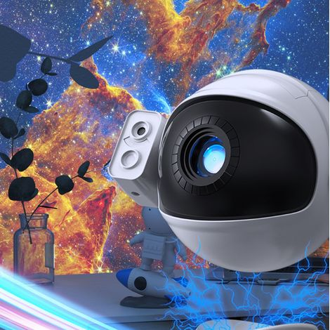 Projecteur de lumière astronaute, veilleuse fusée astronaute, projecteur de ciel étoilé, lumière d'ambiance galaxie, veilleuse pour chambre d'enfant. (1/5)