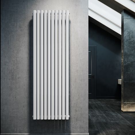 SONNI Design Paneelheizkörper Röhren 1800 x 590 mm Weiß Doppellagig Badheizkörper Mittelanschluss Vertikal Röhren Heizkörper (1/5)