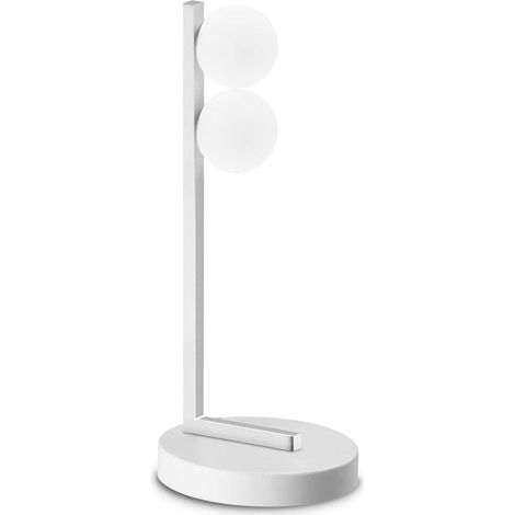 Ideal Lux PING PONG Lampe de table globe à 2 lumières, blanche, 500 lm, 3 000 K
