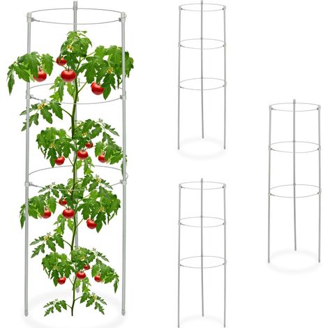 Juego de 4 soportes redondos para tomates, 60 cm