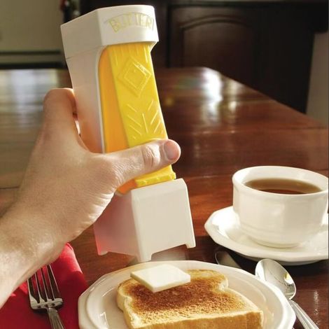 Mantequera de plástico para cocina: cortadora de mantequilla, cortadora de queso, dispensadora de queso, separador. Eficiente y fácil de usar (20,3 x 7,6 x 5,5 cm). (1/5)