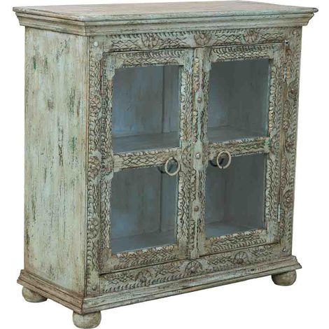 Aparador de madera verde 97x43x100 (1/5)