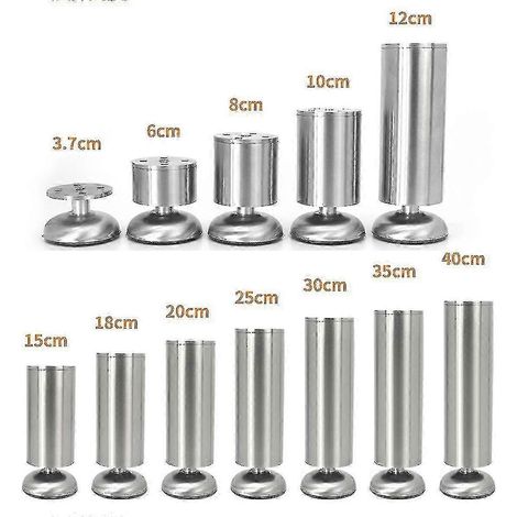 Pieds de meubles réglables en acier inoxydable, adaptés aux canapés, armoires et tables pieds de rechange robustes comprend une barre de support d’établi de 8 cm. (1/5)